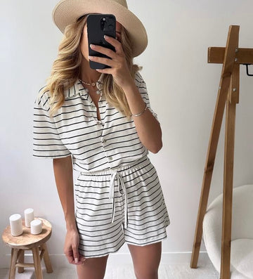 Ensemble chemise et short marinière ADELY