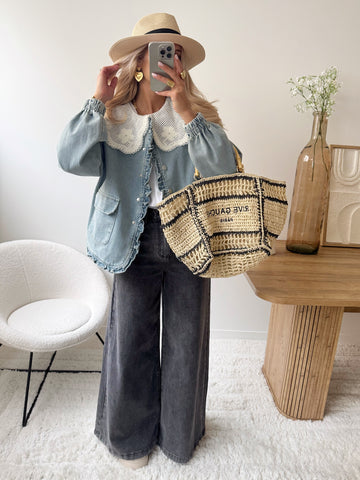 Veste en denim crochet HARTLEY