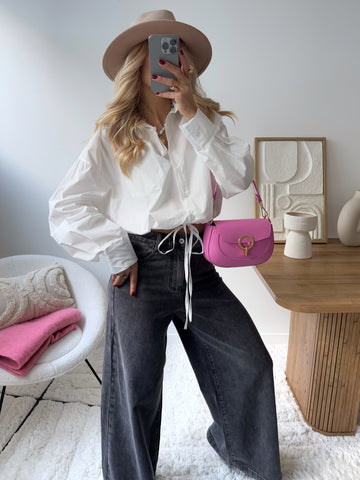 Chemise crop-top blanche TAVIRI
