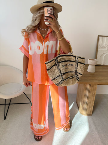 Ensemble chemise et pantalon à imprimé AMURI