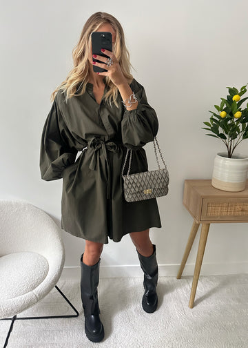 Robe manche chauve-souris kaki VALPA