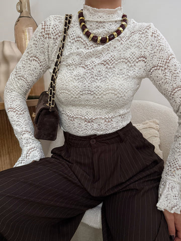 Top en dentelle HANSEN - blanc