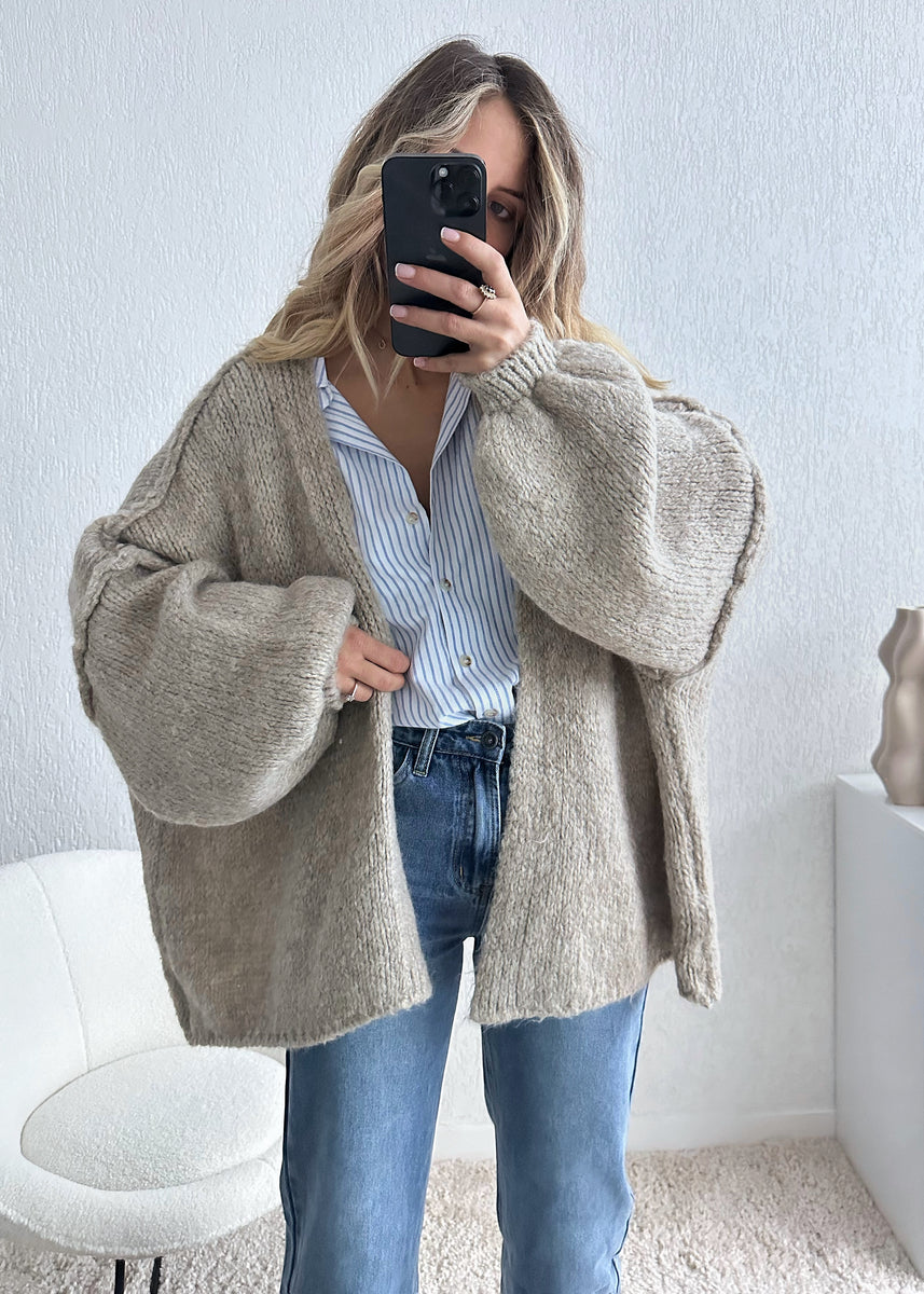 Cardigan Oversize Femme - Long, Léger, Boutonné - Parfait Pour Toutes Les Saisons