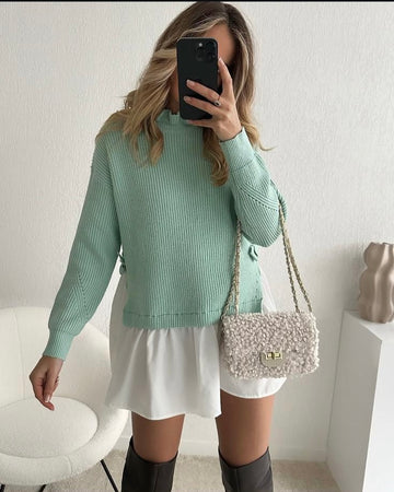 Pull CARMINE - vert amande