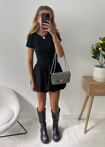 Robe noir manches courtes ALBERTIE