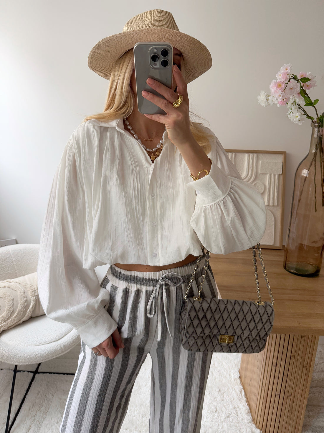 Chemise cropped coupe ballon ENYLE