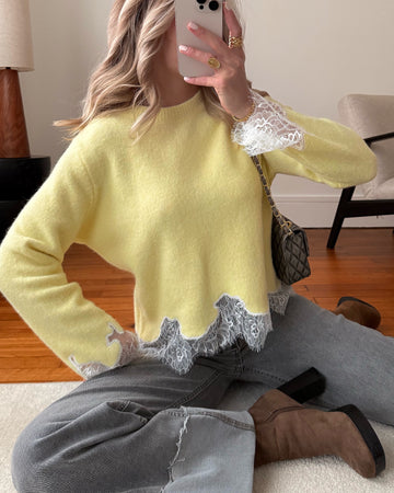 Maille dentelle ELOI - jaune
