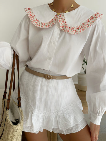 Chemisier col Claudine GIVANI - blanc