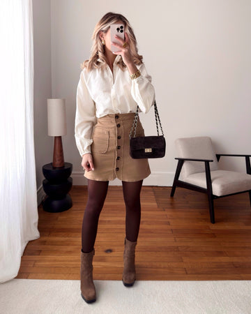 Jupe à boutons en denim FOSTER