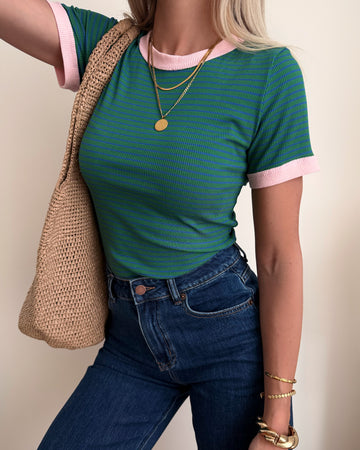 Tee-shirt à rayures AZOLINI - vert