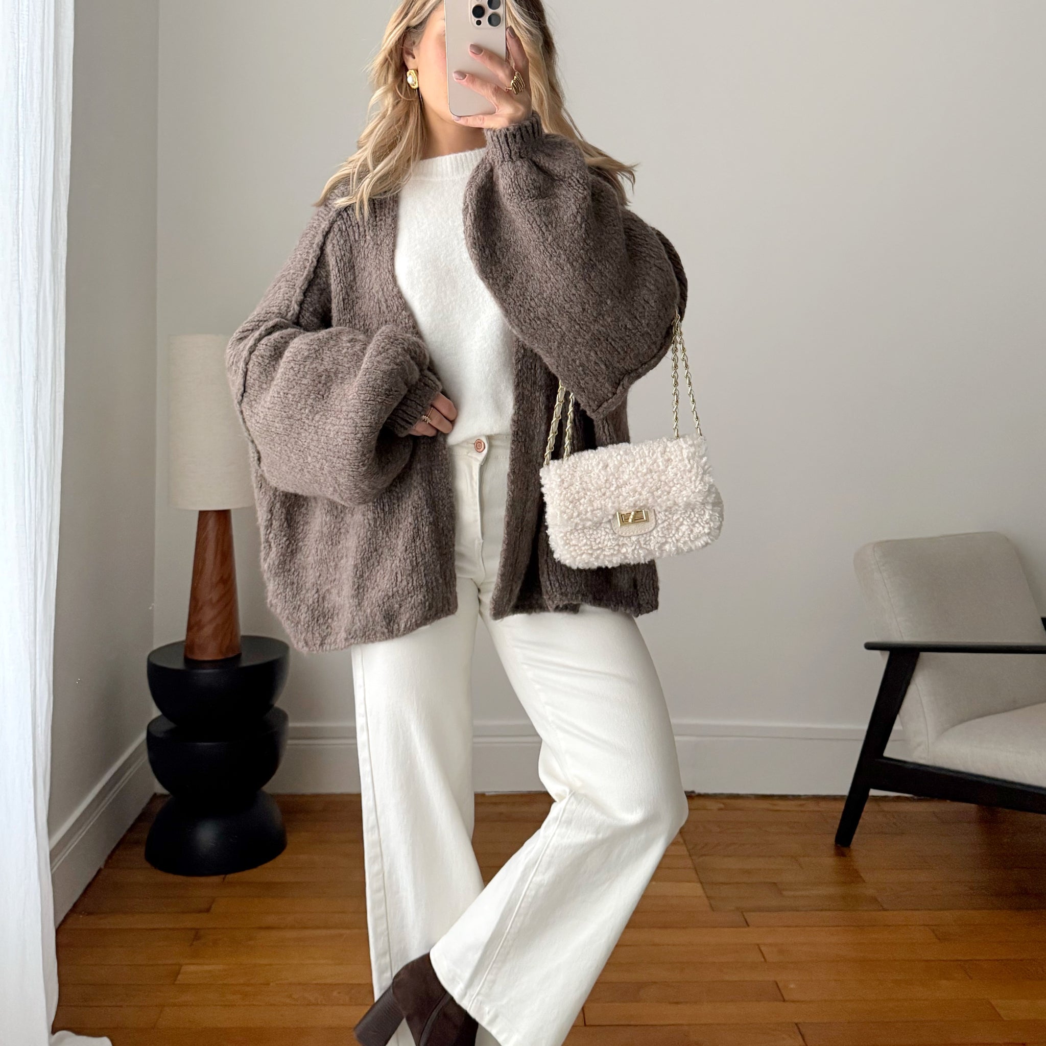 Gilet en maille CYRIL - taupe