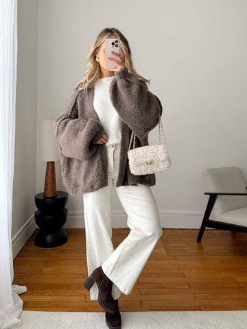 Gilet en maille CYRIL - taupe