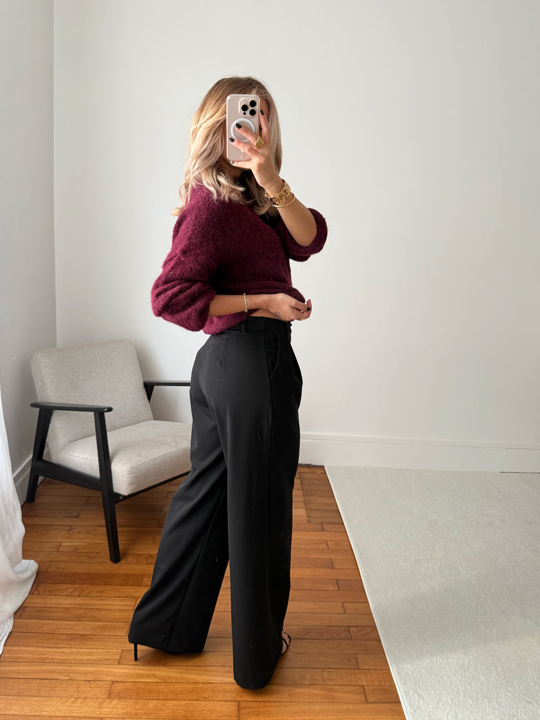 Pantalon tailleur oversize RAYMOND - noir