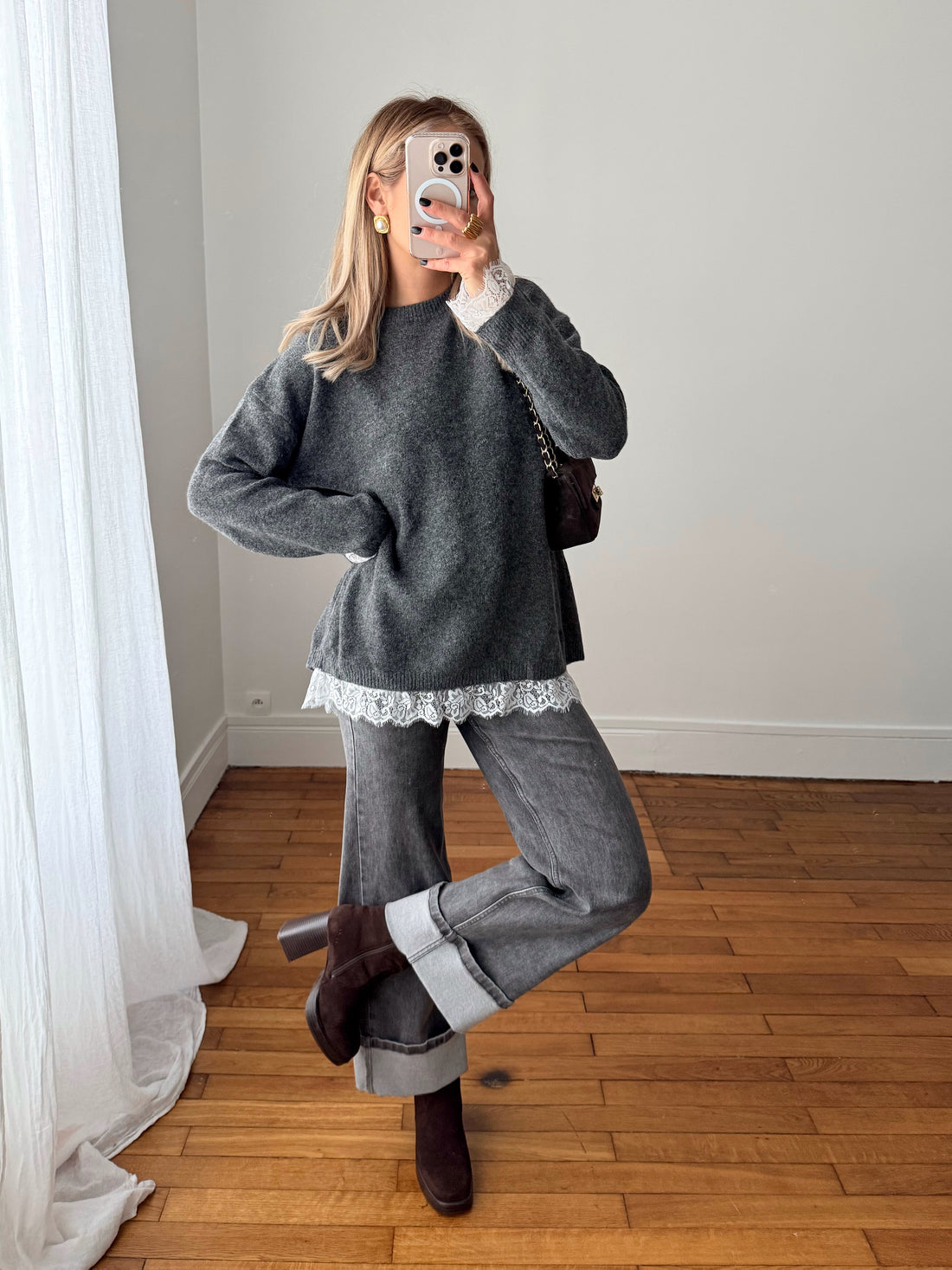 Maille oversize et dentelle MONCEAU