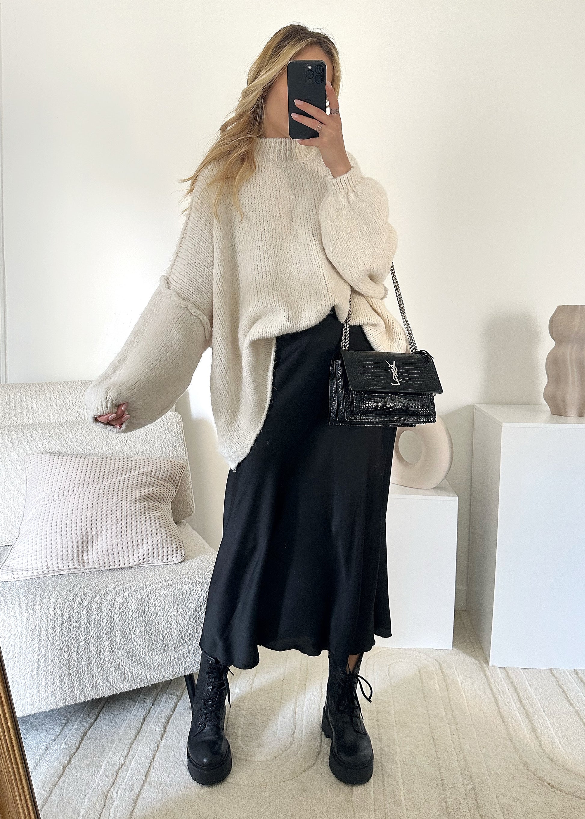 Pull Oversize Écru MARIO - Mamie Bourgeoise