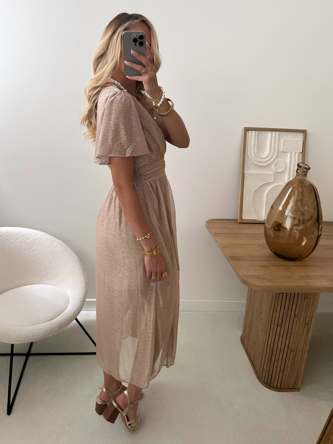 Robe longue en voile irisé VICTORIA