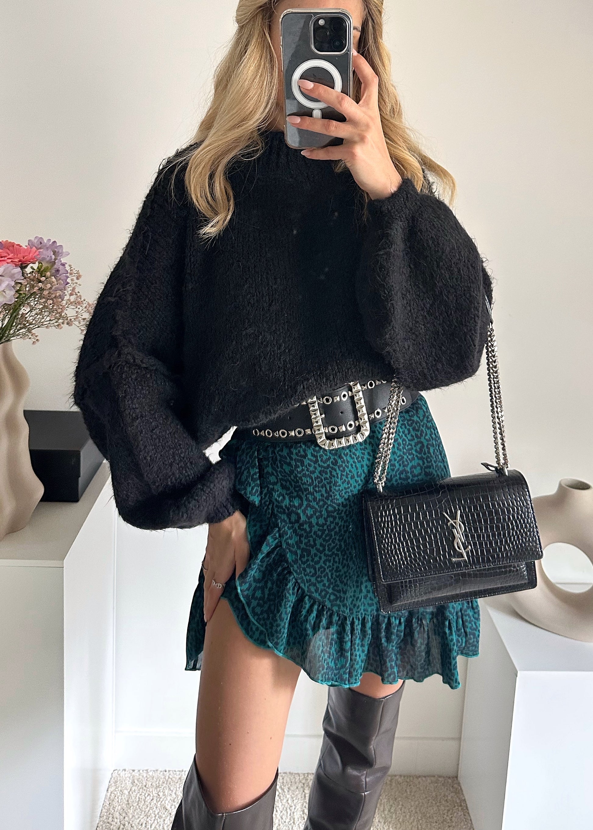 Pull oversize noir MARIO - Mamie Bourgeoise