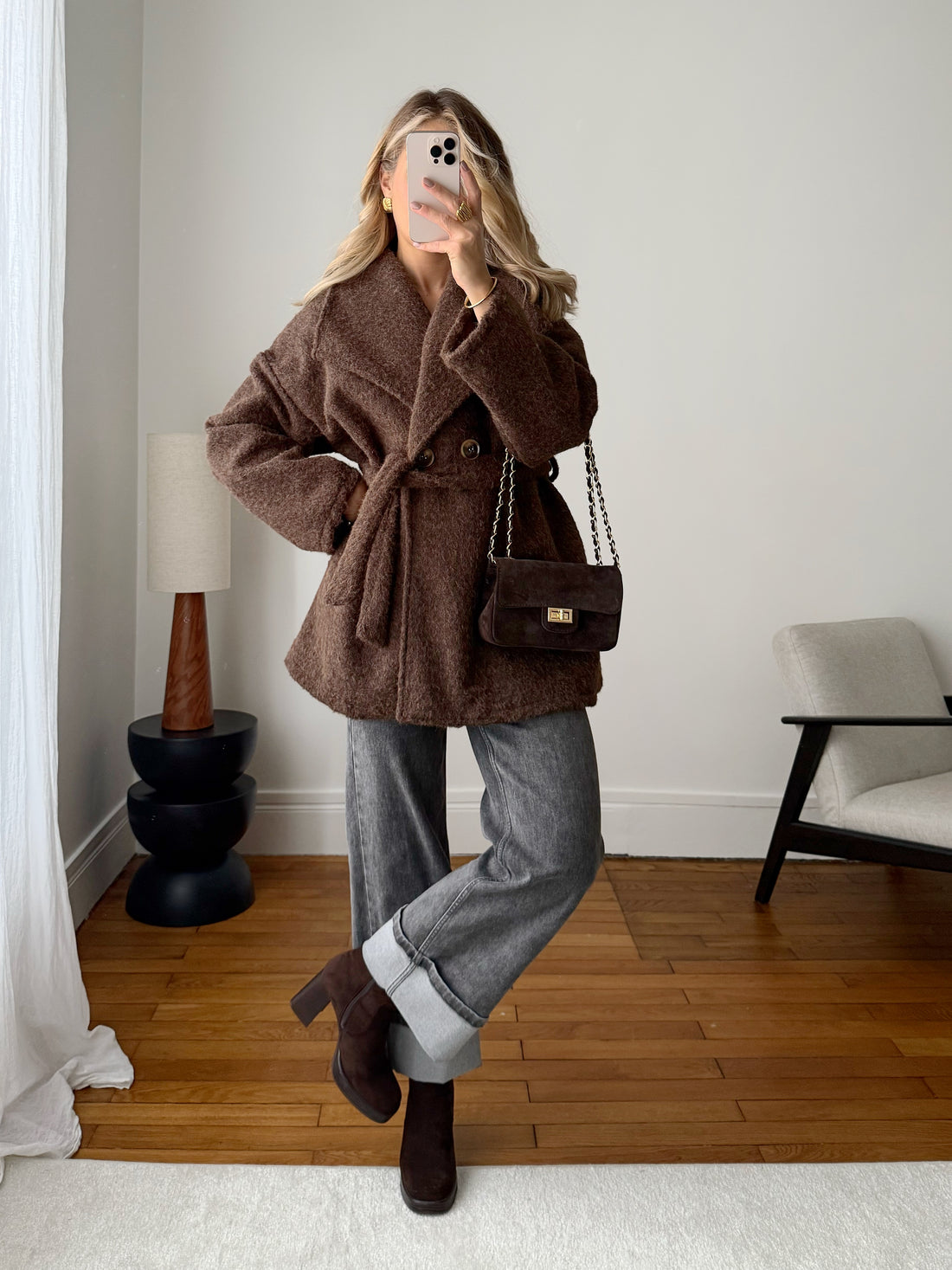 Manteau mi-long à ceinture BERGAME