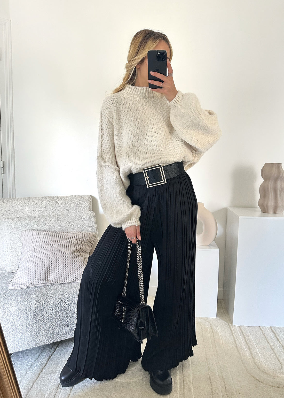 Pull Oversize Écru MARIO - Mamie Bourgeoise