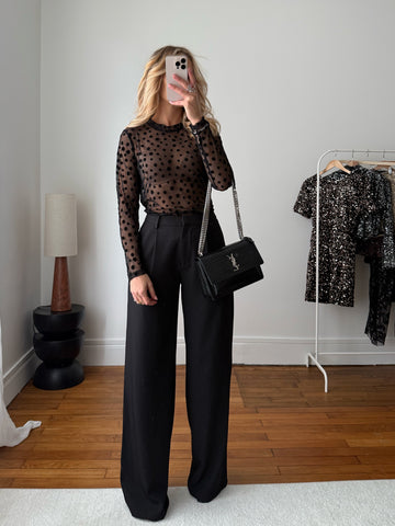 Top en résille à pois TALENCE