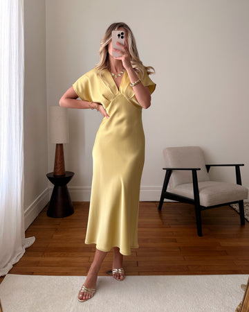 Robe longue satinée GIAN