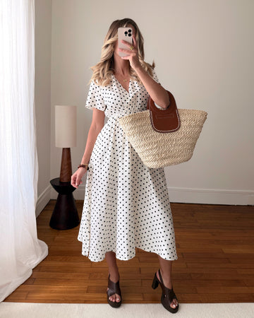 Robe mi-longue à pois JENESSA