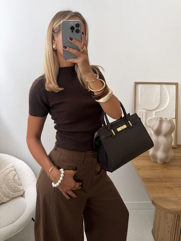 Top manches courtes BELVINIA - chocolat