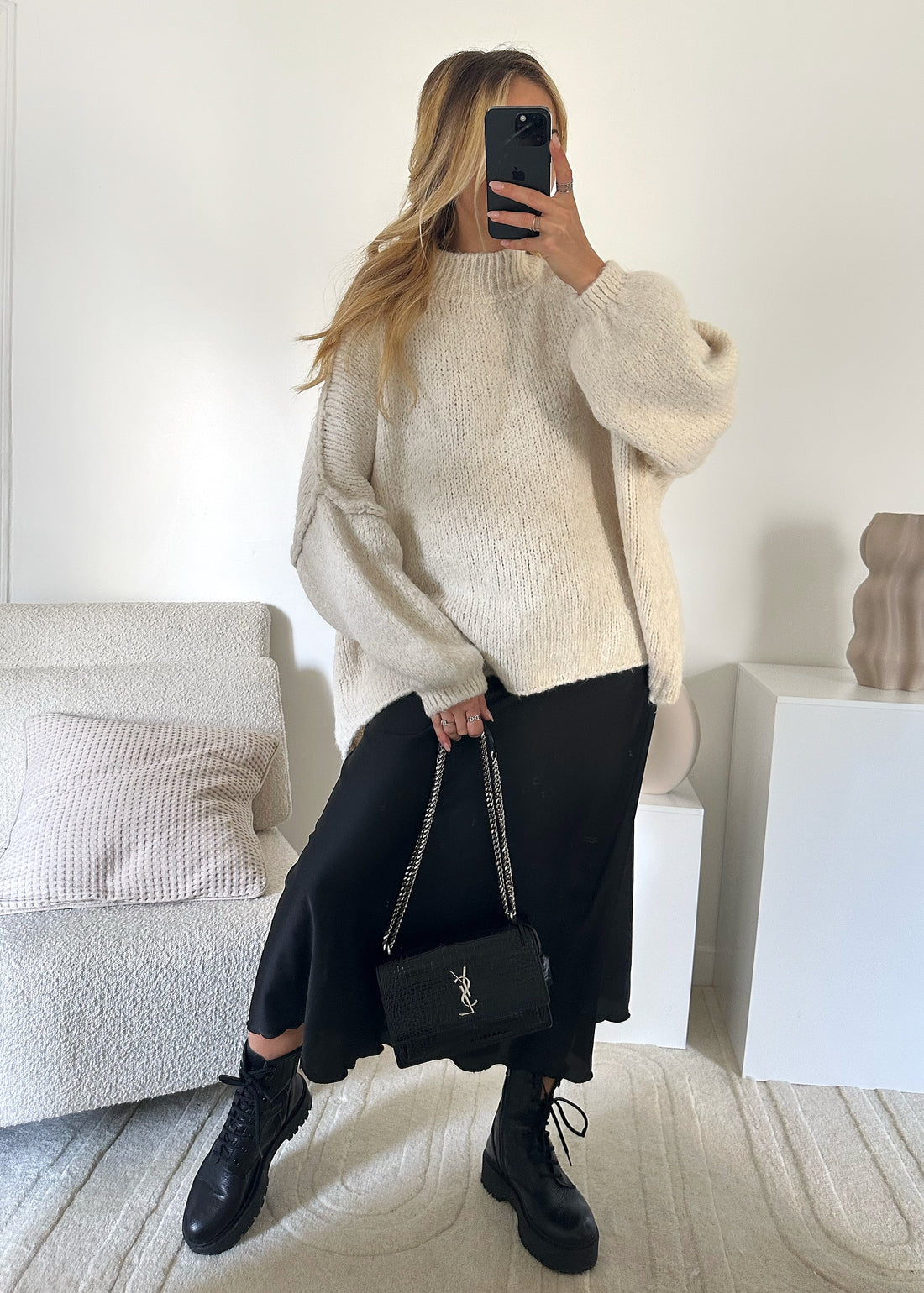 Pull Oversize Écru MARIO - Mamie Bourgeoise