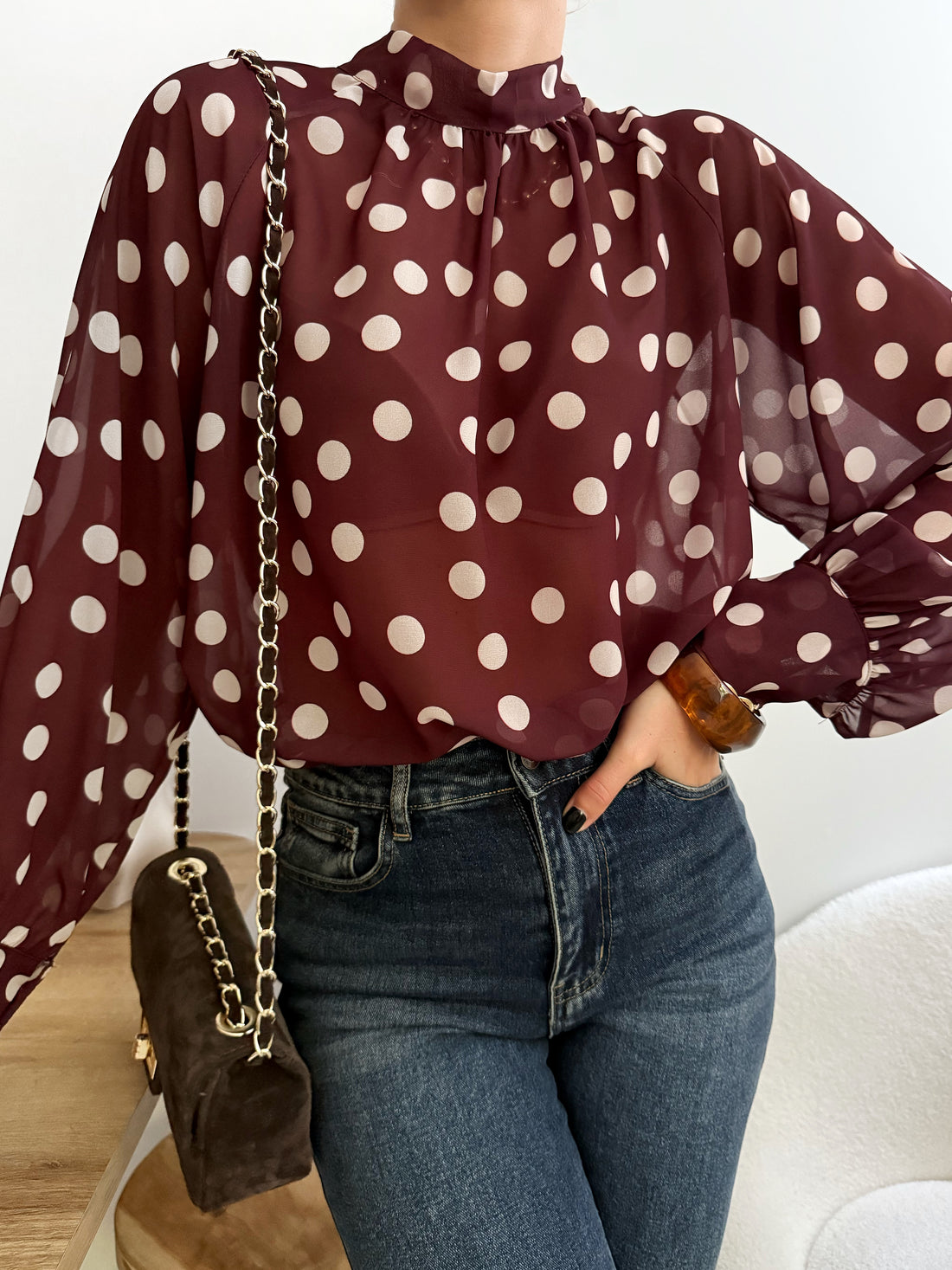 Blouse à imprimé pois GASTINE