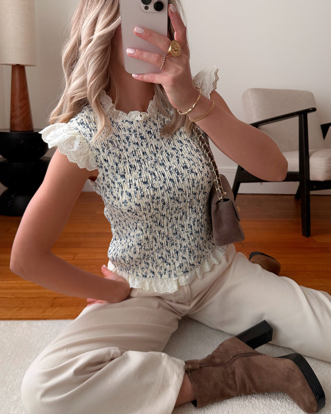 Top sans manches à imprimé fleuri PHILIPINE