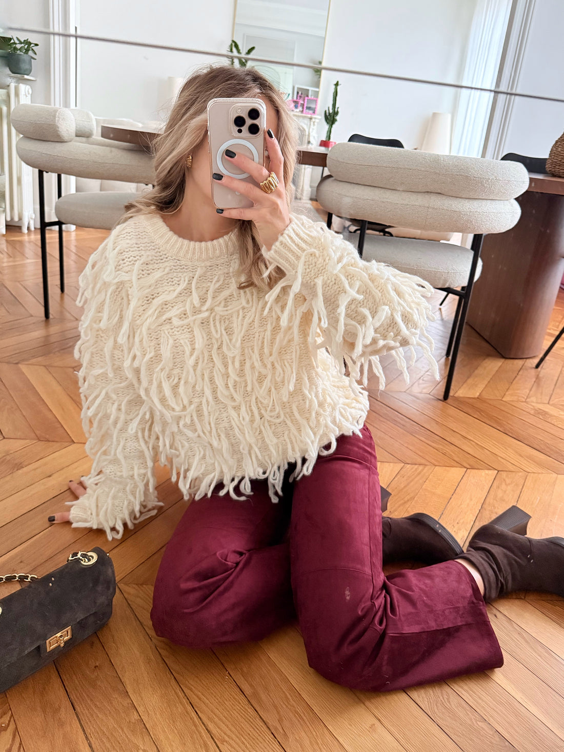 Pull en maille à franges ANGORA