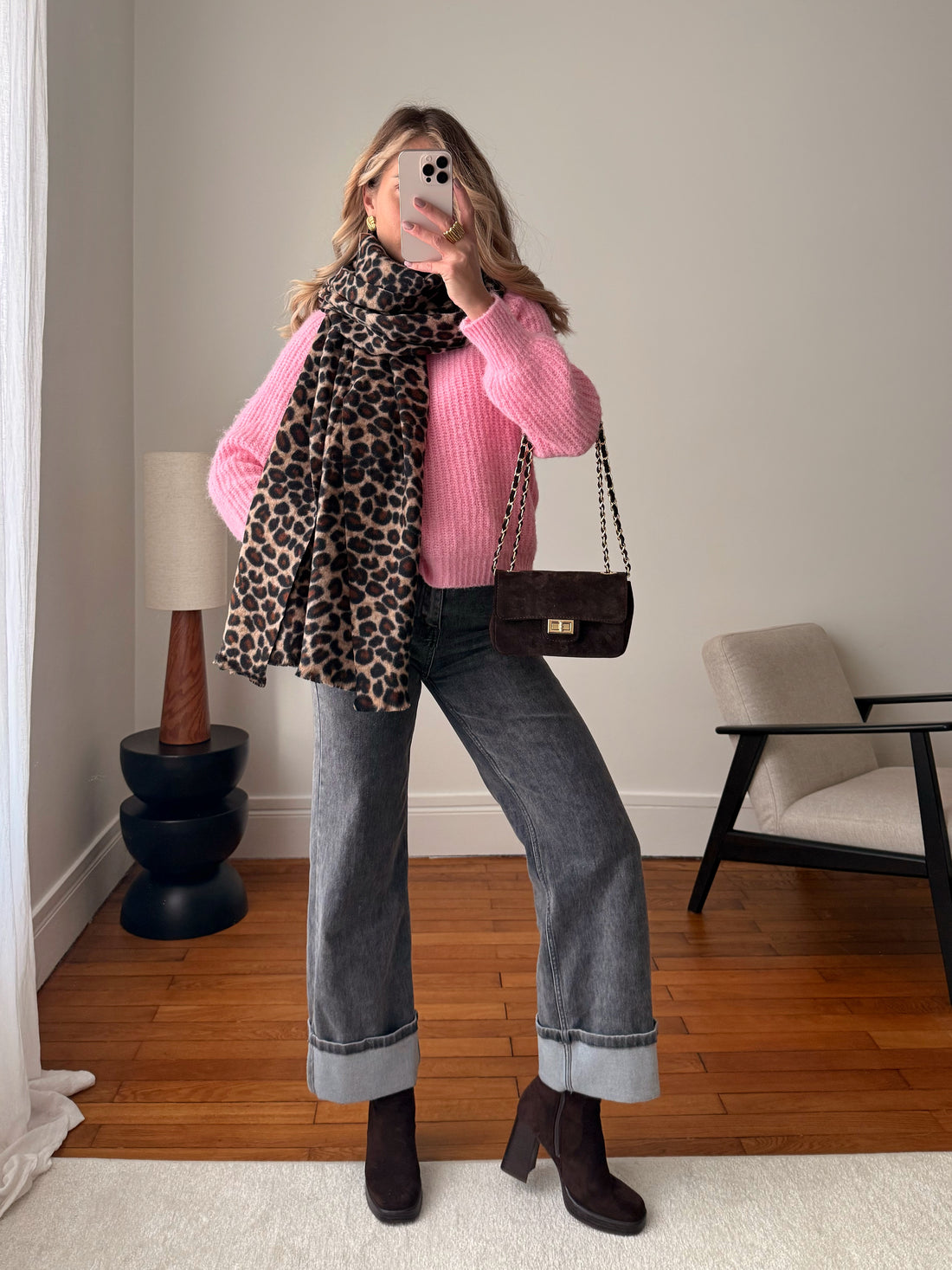 Écharpe en laine et cachemire imprimé léopard LOPERI