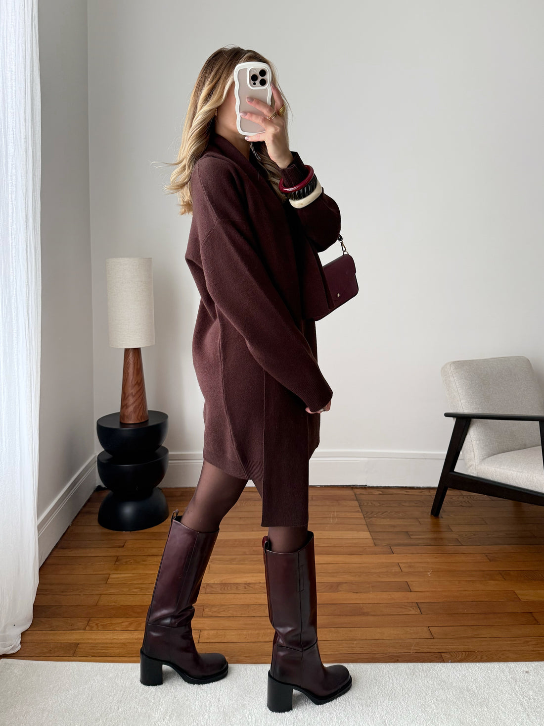 Robe en maille à écharpe YOTA