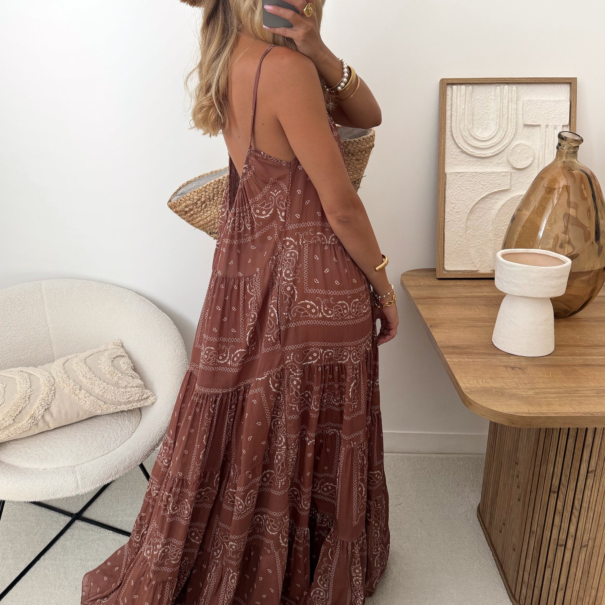 Robe longue à imprimé cachemire ARISTIDA