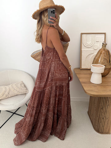 Robe longue à imprimé cachemire ARISTIDA