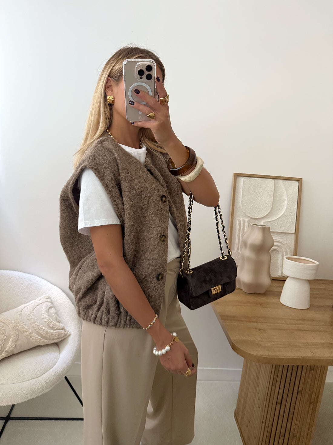 Veste sans manches VIANI - taupe