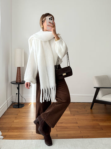 Écharpe en laine mélangée GALIE - blanc