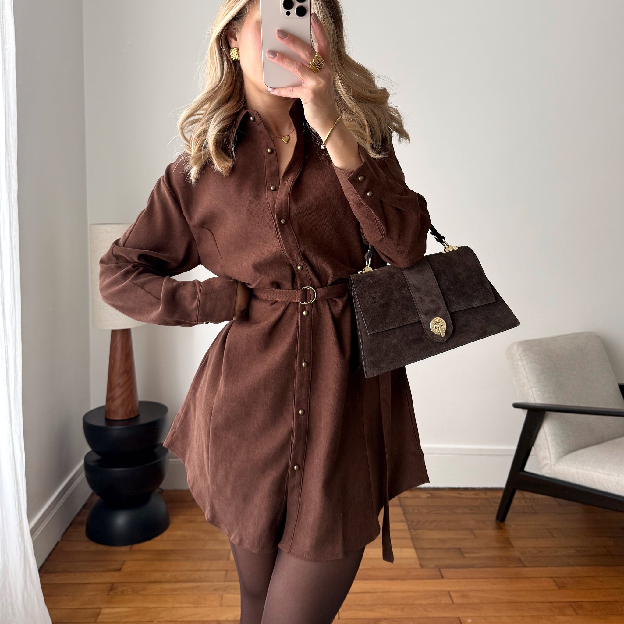 Robe chemise à ceinture RIVOLI