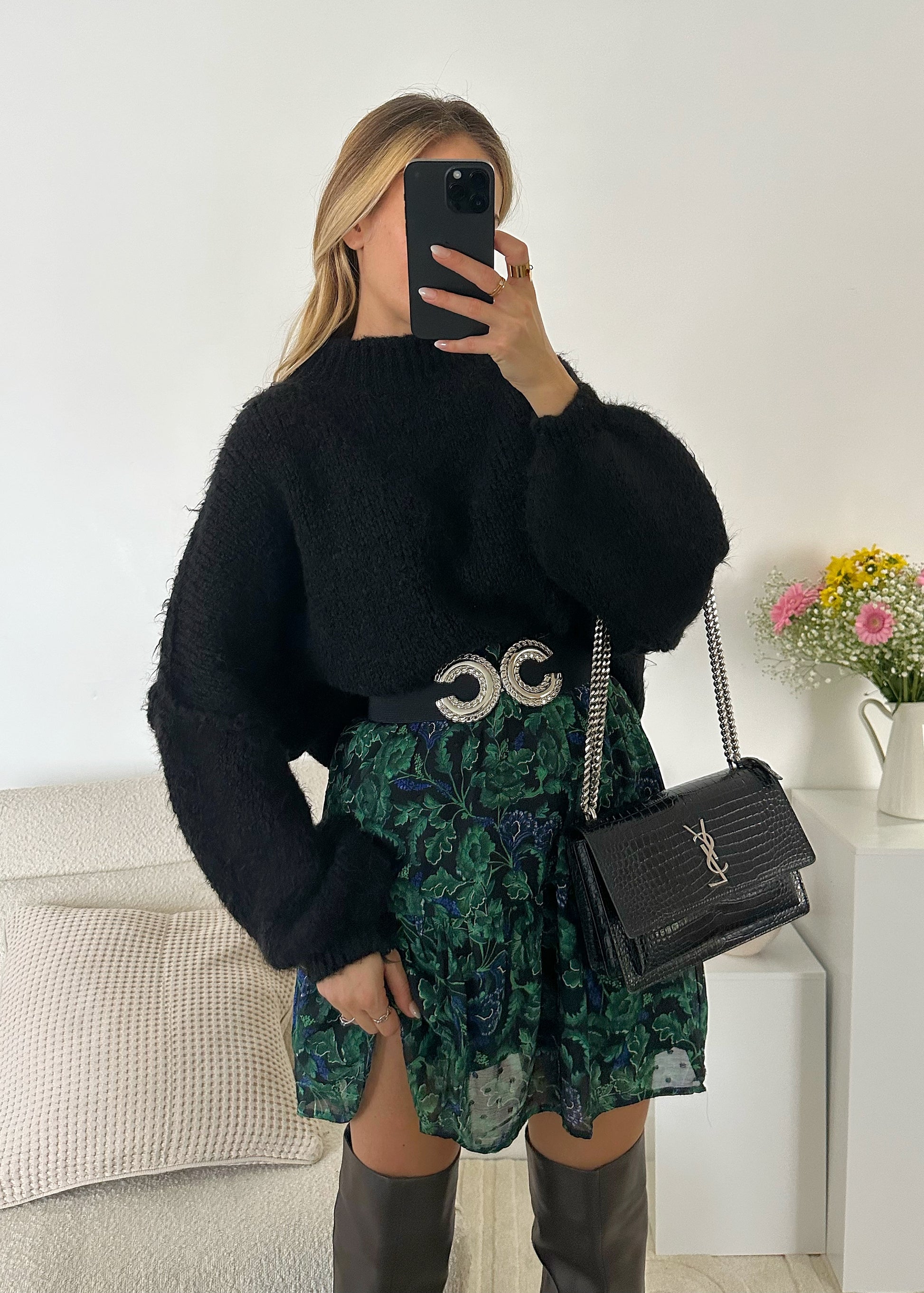 Pull oversize noir MARIO - Mamie Bourgeoise