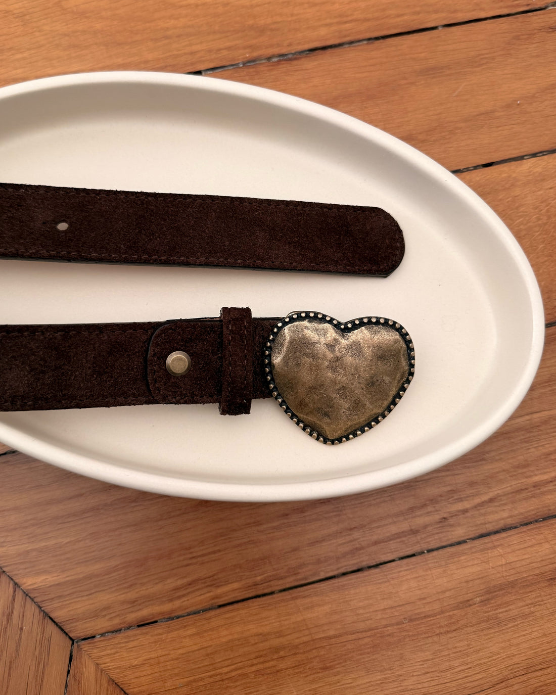 Ceinture en daim à boucle cœur SILOÉ