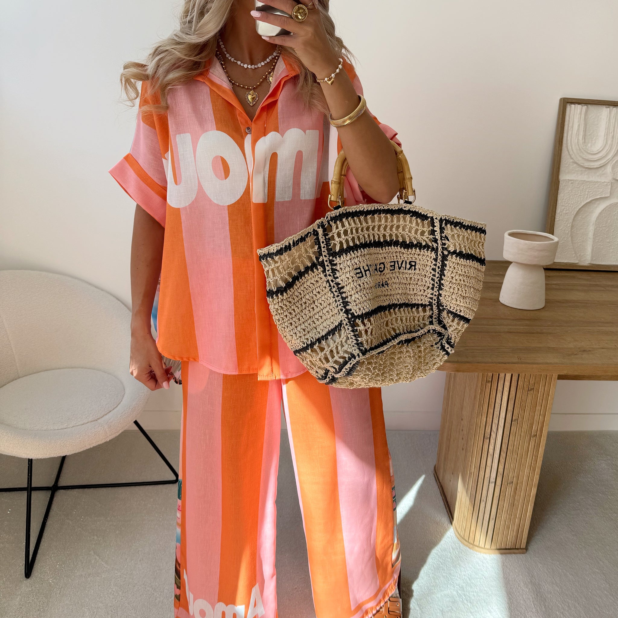 Ensemble chemise et pantalon à imprimé AMURI