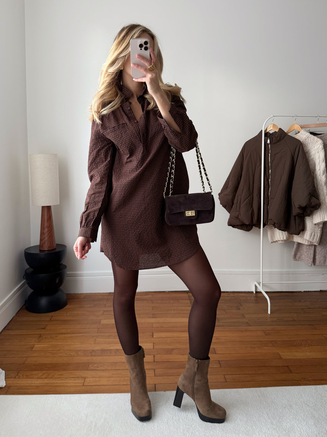 Robe chemise à carreaux TAPIERO