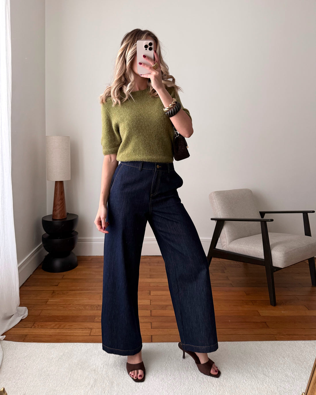 Maille en Alpaga mélangé ULLA - vert olive PRÉCOMMANDE