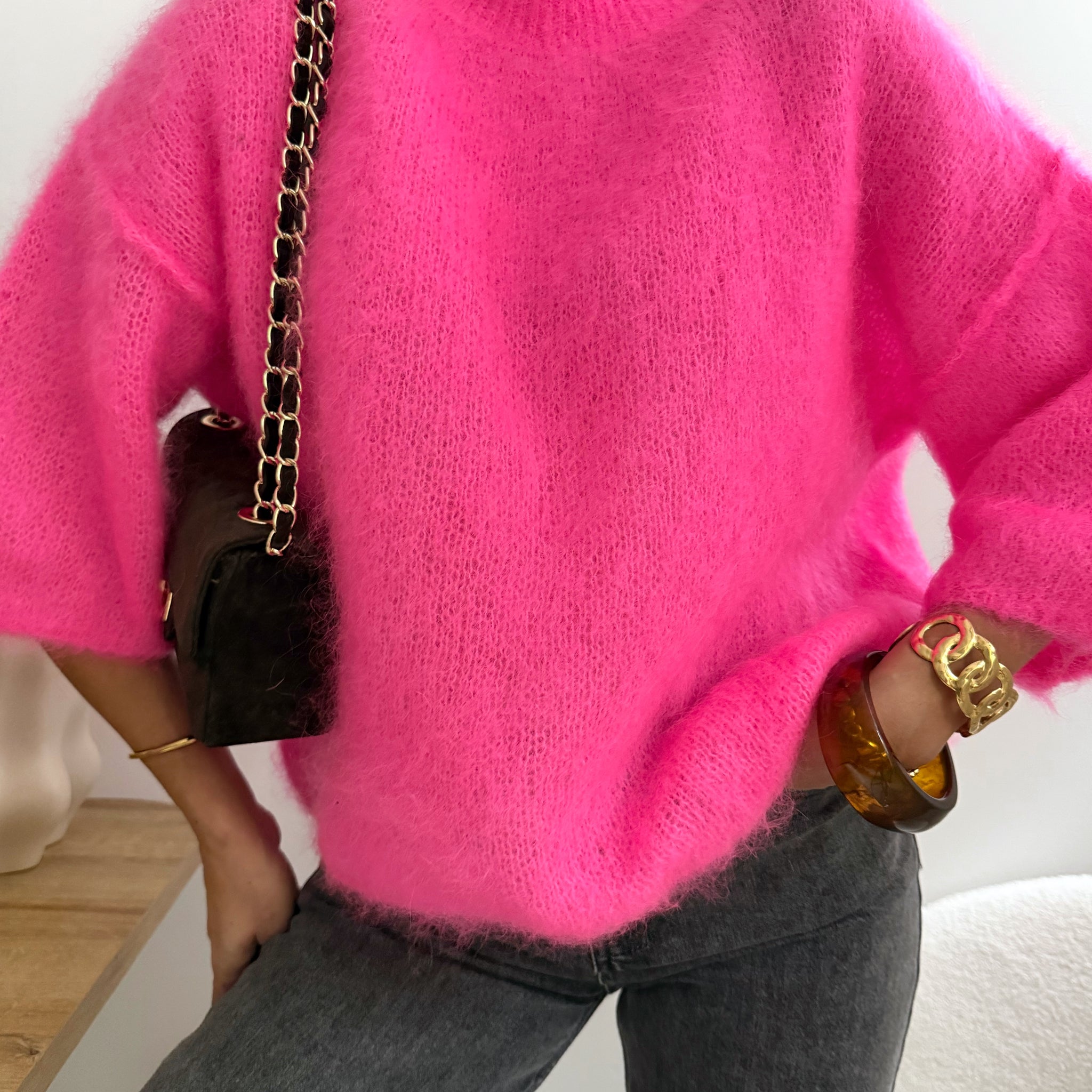 Maille en mohair FERGUSON - rose