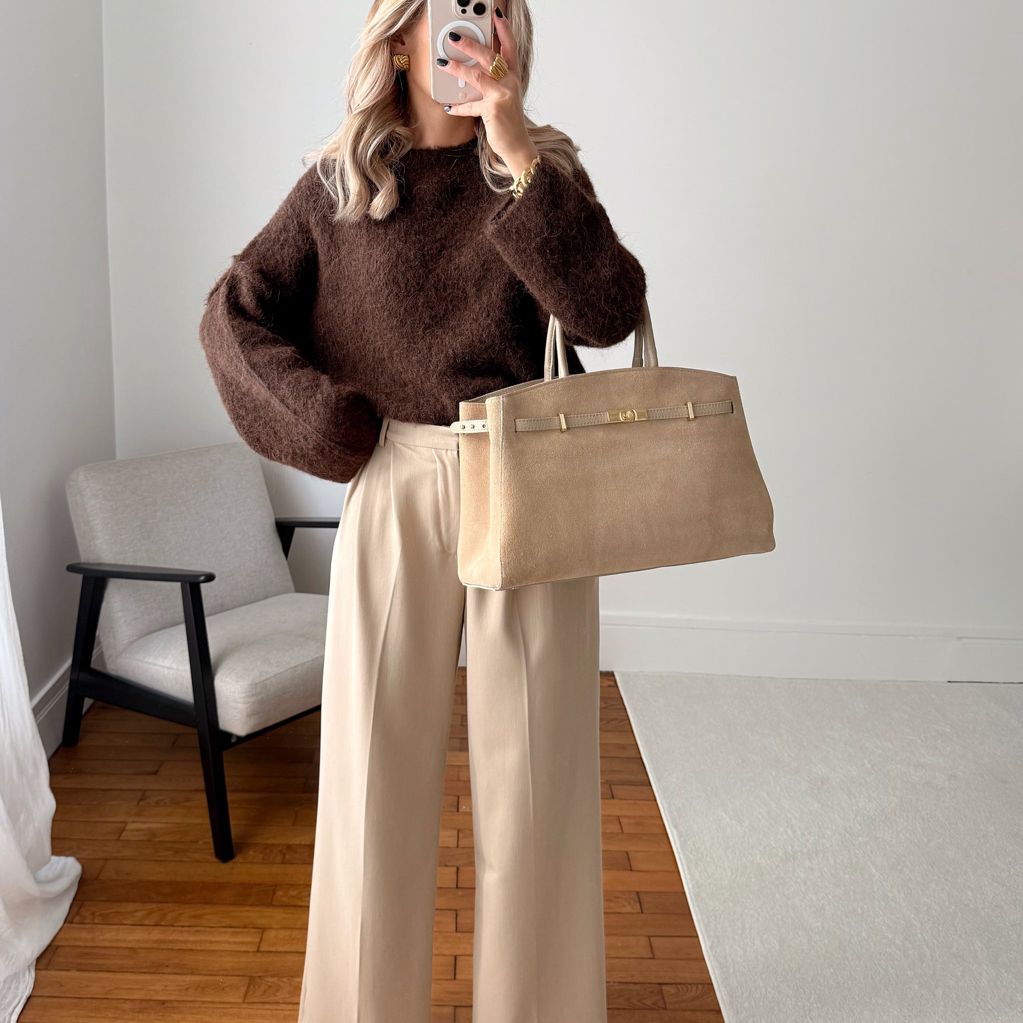 Pantalon tailleur oversize RAYMOND - beige