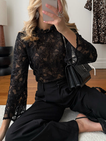 Blouse dentelle et sequins SIMONELI