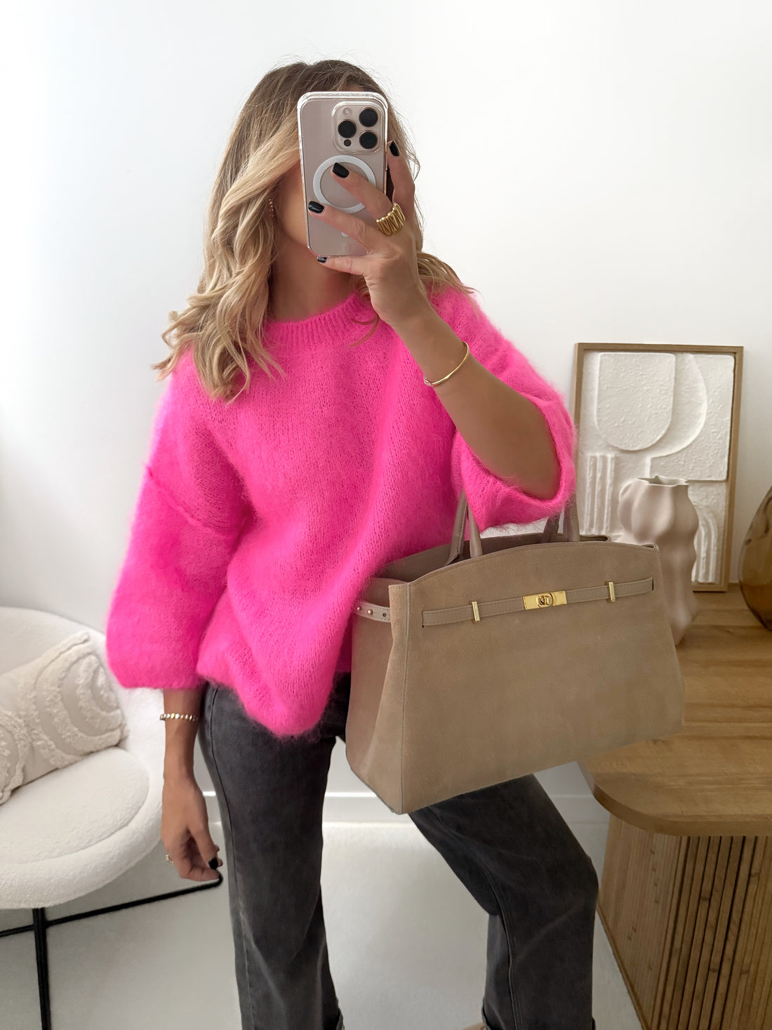 Maille en mohair FERGUSON - rose