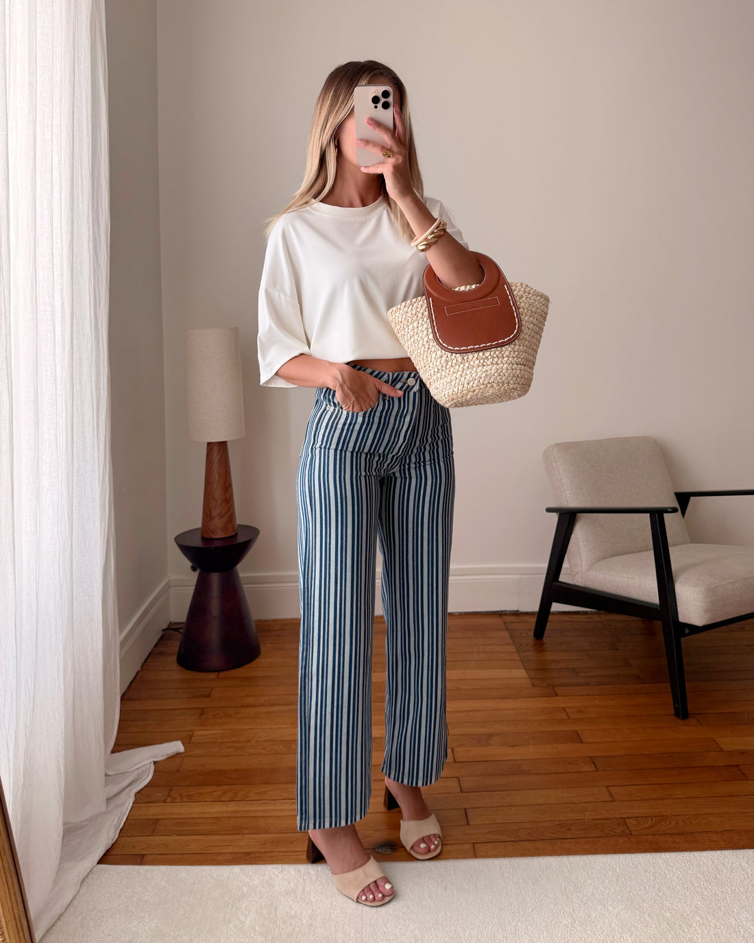 Petit cabas en paille tressée ANITA