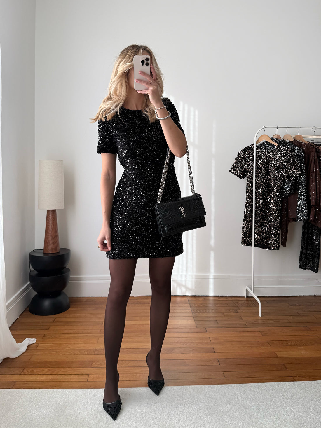 Robe dos-nu à sequins LAFAYETTE - noir