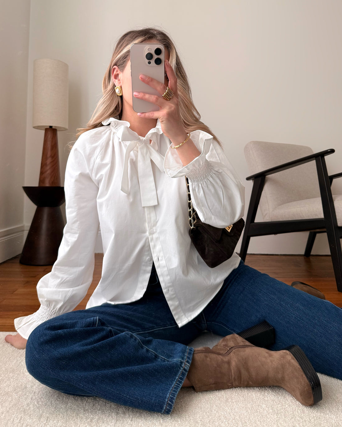 Chemisier à col lavallière VELORANE